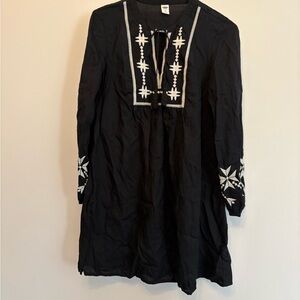 Black and White Embroidered Dress